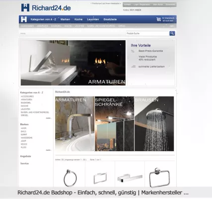 Bild: Richard24 liebt Badezimmer. Deutschlands neuer Online-Shop für Badmöbel, Armaturen, Badaccessoires und mehr…