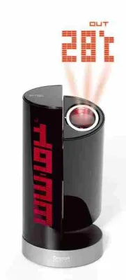 Bild: Tageslichtprojektion mit Funkuhr und Außentemperatur