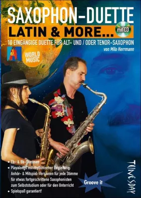 Bild: Saxophon-Duette mit rhythmischer Begleitung auf CD – Noten für Alt- & Tenor-Sax