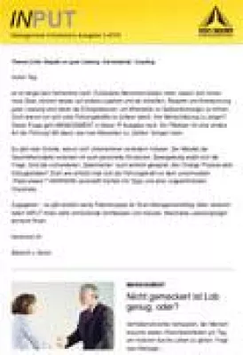 VON BONIN Management Information INPUT 3-2015 - NEU erschienen Bild: VON BONIN Management Information INPUT 3-2015 - NEU erschienen