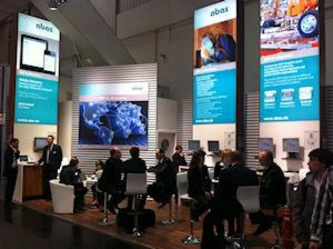 Am abas-Messestand brummte es