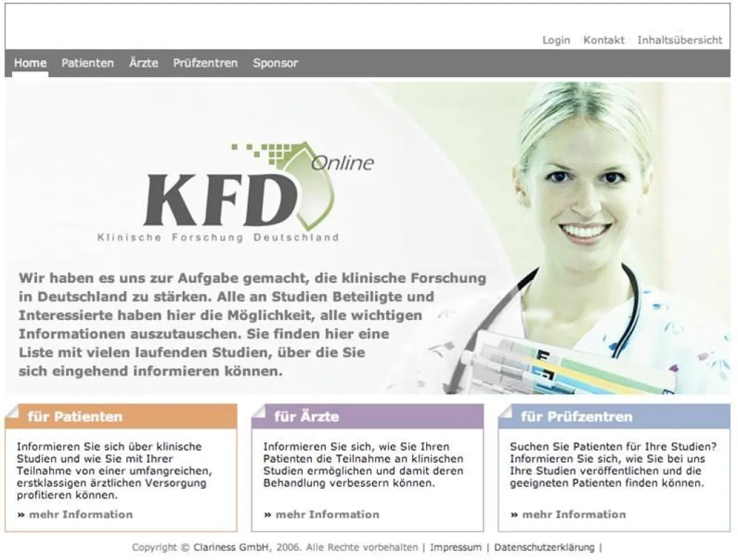 Das Patientenportal klinische Forschung Deutschland