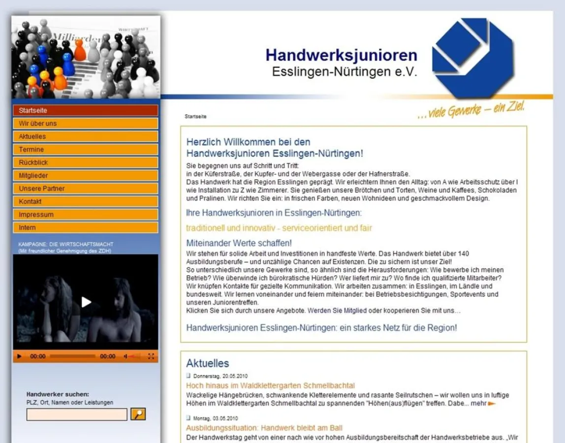 Das neue Internetportal der Handwerksjunioren Esslingen-Nürtingen e.V.