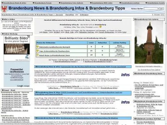 Bild: Brandenburg-Infos.de: Jetzt neu mit Forum und Fotogalerie