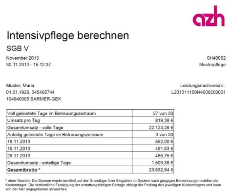 Bild: azh erweitert zur ALTENPFLEGE 2014 ihr Portfolio um die Online-Abrechnung für Intensivpflege