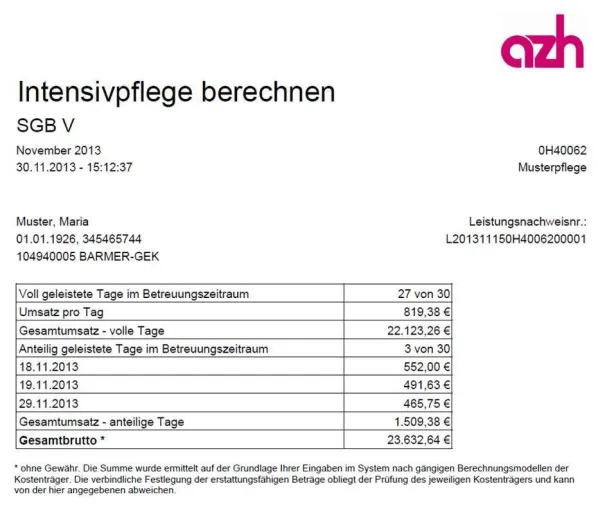 Bild: azh erweitert zur ALTENPFLEGE 2014 ihr Portfolio um die Online-Abrechnung für Intensivpflege