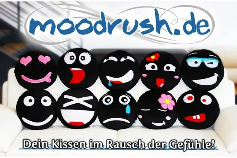 Bild: Ein Jahr moodrush.de - Drei Studenten entwickeln mit Smiley-Kissen Gefühle zum Anfassen