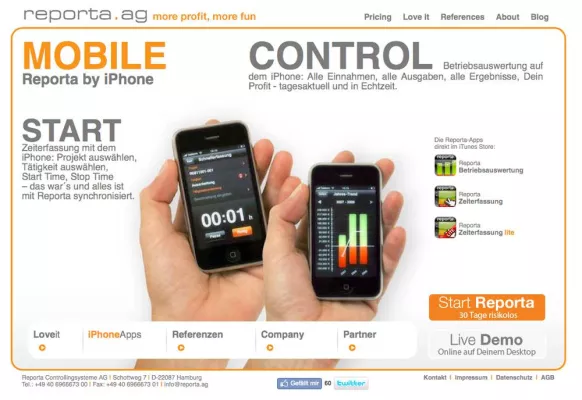 Zeiterfassung per iPhone: Reporta freut sich über 11.111 Downloads Bild: Zeiterfassung per iPhone: Reporta freut sich über 11.111 Downloads