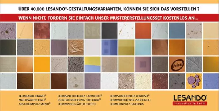 Bild: Musterflächenerstellung mit LESANDO-Lehmputz und Lehmfarbe
