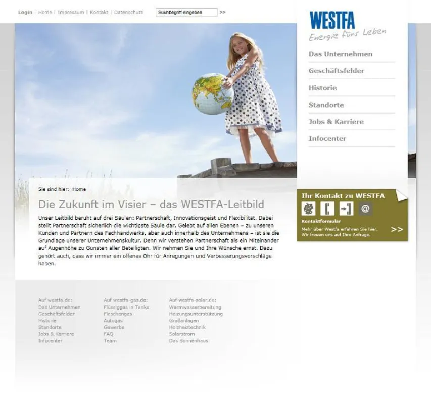 Aufgeräumt, userfreundlich und ansprechend - so präsentiert sich die neu gestaltete Westfa-Website