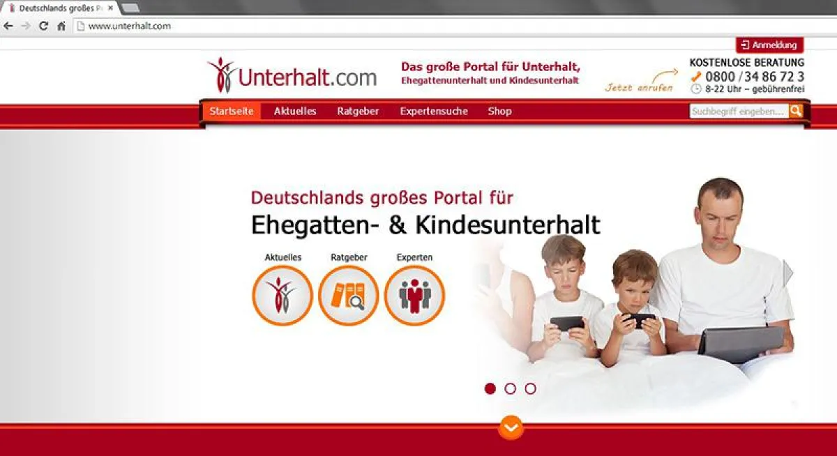 Unterhalt ist ein schwieriges Thema. Unterhalt.com bietet jetzt Ratgeber und Hilfe.