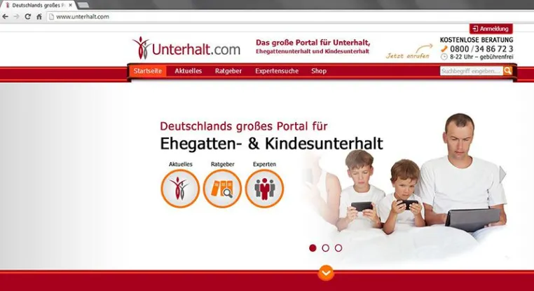 Neues Portal zum Thema Unterhalt Bild: Neues Portal zum Thema Unterhalt