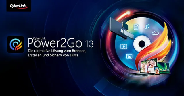 Bild: CyberLink präsentiert mit Power2Go 13 die neue Komplettlösung zum Brennen, Erstellen und Sichern auf Discs