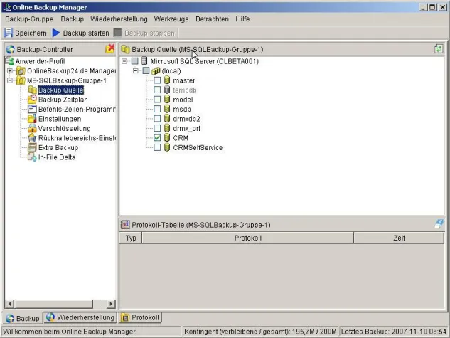 Bild: Gratis Online Backup Dienst sichert Microsoft SQL Server