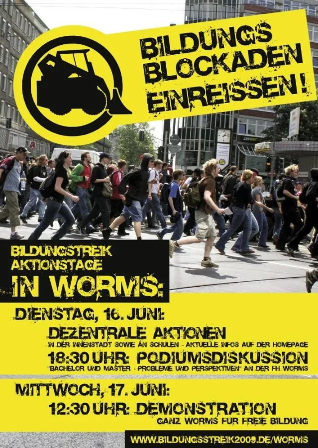 Flyermotiv zu den Wormser Bildungsstreik-Tagen