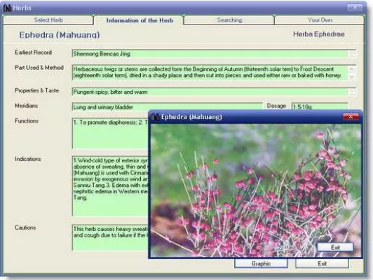 Bild: HerbPro 1.0.a – TCM-Spezialsoftware mit großer Datenbank und Fotos - Kräuter, Rezepte, Formulas, Phytotherapie