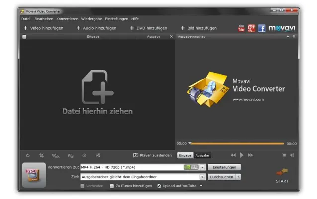 Bild: Der neue Movavi Video Converter bietet mehrere Bearbeitungsfunktionen sowie Konvertierung von SD zu HD