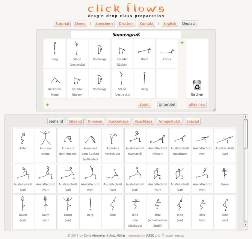 Screenshot clickflows Stundenkonzept