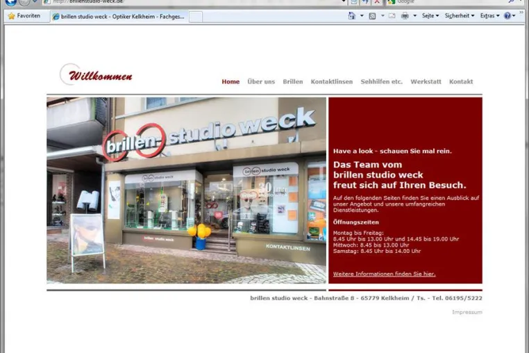 Brillen Studio Weck Kelkheim: Angebot Brillen, Kontaktlinsen, Sehhilfen auf neuem Internetauftritt Bild: Brillen Studio Weck Kelkheim: Angebot Brillen, Kontaktlinsen, Sehhilfen auf neuem Internetauftritt