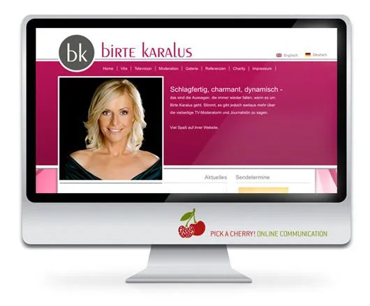 Bild: Neue Homepage der Moderatorin und Journalistin Birte Karalus