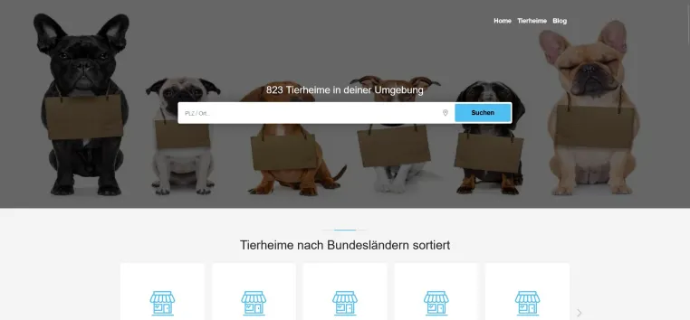 Das digitale Zuhause für Tierheime und Tierfreunde deutschlandweit Bild: Das digitale Zuhause für Tierheime und Tierfreunde deutschlandweit