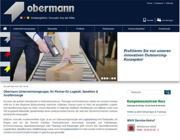 Neue, moderne Website für die Obermann Unternehmensgruppe Bild: Neue, moderne Website für die Obermann Unternehmensgruppe