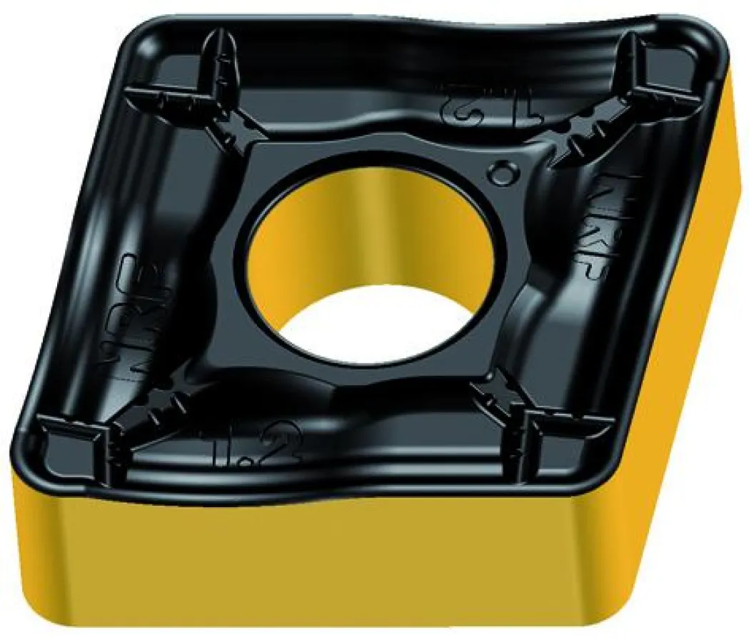 Durch die Doppelmulde an der Hauptschneide werden bei den neuen NRF-Wendeschneidplatten die Späne stark gestaucht, so dass ein weicher Spanablauf gewährleistet ist.