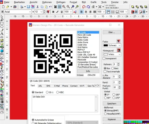 Bild: QR4Fun Code erstellen mit kostenloser KronenDesign Software