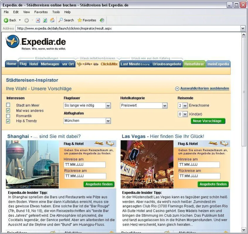 Mit dem Expedia.de \