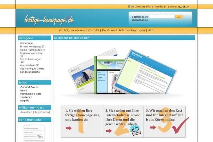 Bild: Webseiten von der Stange, in Serie, vom Band