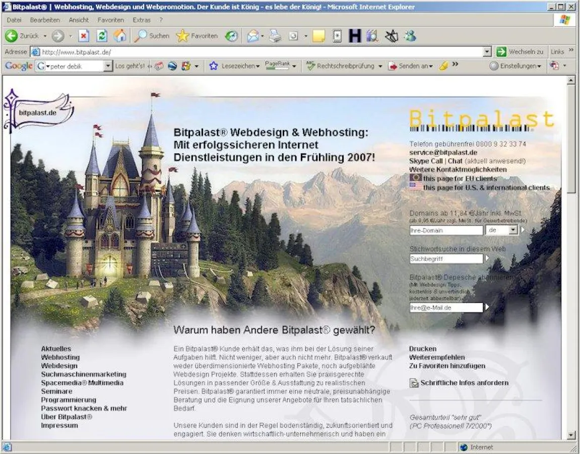 Bitpalast Website bitpalast.de