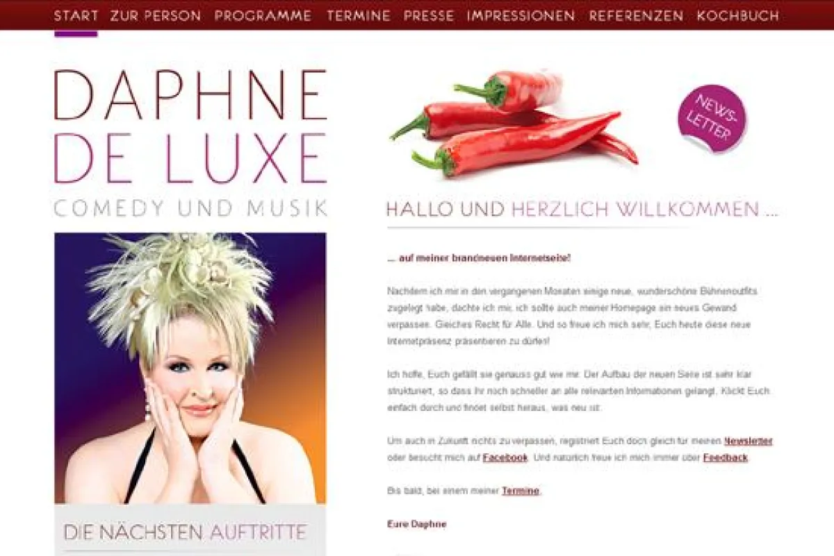 Der neue Internetauftritt der Comedy-Lady Daphne de Luxe www.daphnedeluxe.de