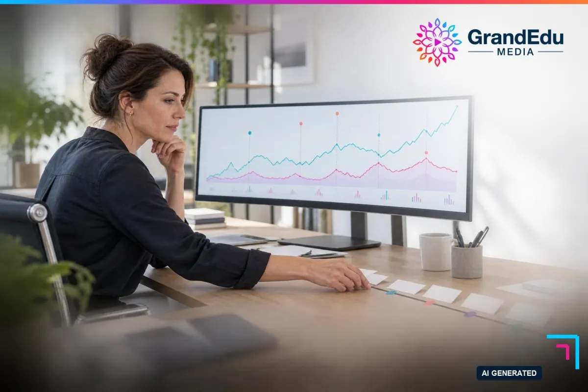 Zeitreihen statt Momentaufnahme: Search-Performance über dokumentierte Veränderungen beurteilen (© GrandEdu Media / AI GENERATED)