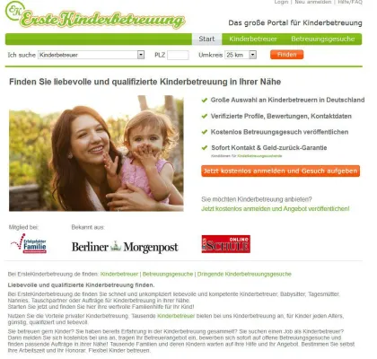 Bild: ErsteKinderbetreuung.de startet neuen Online-Service für Kinderbetreuung