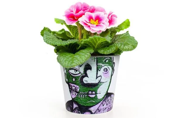 Bild: Blumentopf StreetArt Facepot neu im Red Dot Shop
