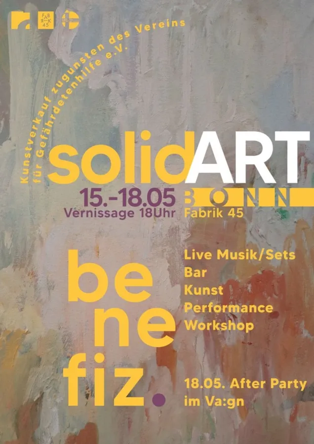 SolidART Bonn, vom 15. - 18. Mai in der Farbik45 (© Cover-Kunstwerk ist eine Malerei von Gerard Almirall)