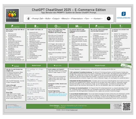 Bild: ChatGPT Tricks für Onlinehändler: Clever Mangos und Händlerbund bringen gratis ChatGPT CheatSheet