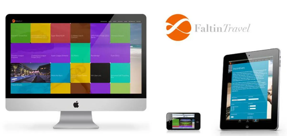 Die Faltin Travel Webseite im gewohnten Baukasten-Design.