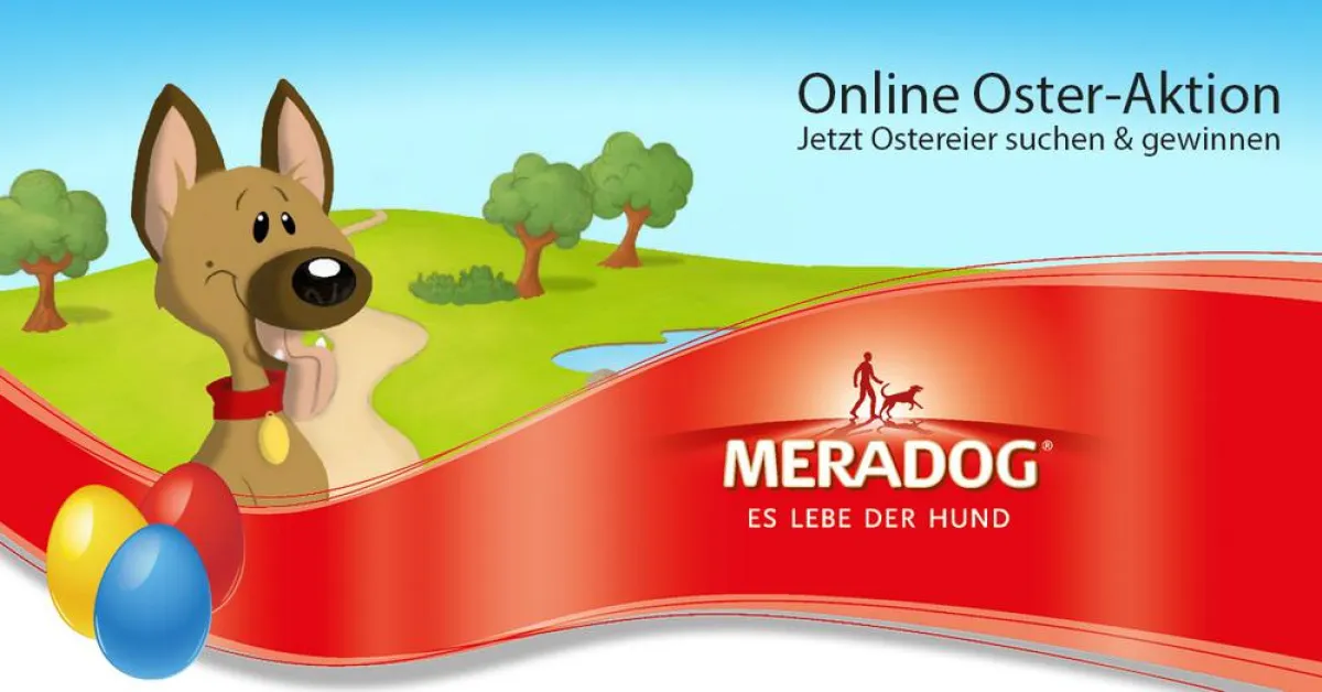 Meradog Osteraktion. Für alle Hundefreunde täglich ein Überraschungspaket.