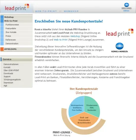 Bild: Konica Minolta bietet Web to Print und Druckshop Lösung LEAD-PRINT an