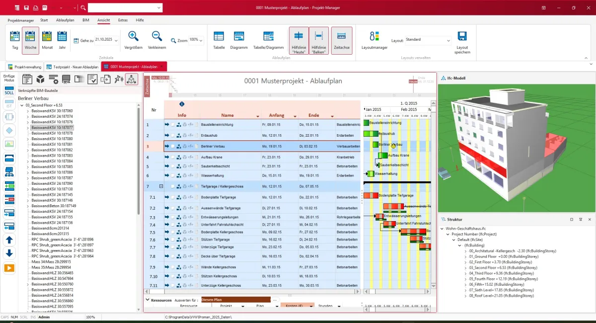 Projekt-Manager: Visuelle Bauzeitenplanung mit BIM