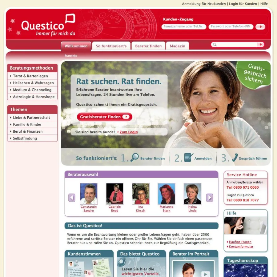 Die neue Questico. de Homepage