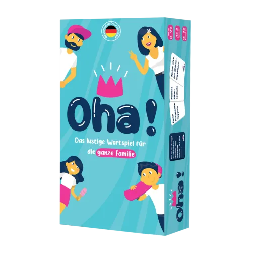 Bild: Sorgt ab Juli für Lachtränen am Küchentisch: Oha! - das neue Partyspiel für die ganze Familie