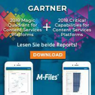 Bild: M-Files führt in 5 wesentlichen Funktionen in Gartner-Report über Content-Services-Plattformen