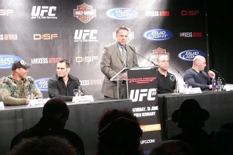 Bild: UFC 99 Pressekonferenz in der LanxessArena - Randy Couture, Wanderlei Silva, Rich Franklin, Dana White