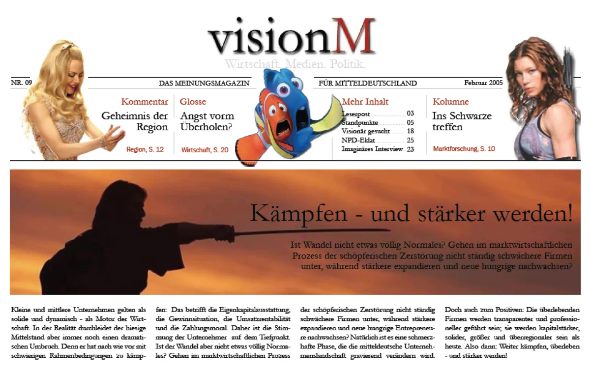Meinungsmagazin visionM - Themen für Journalisten aus Mitteldeutschland