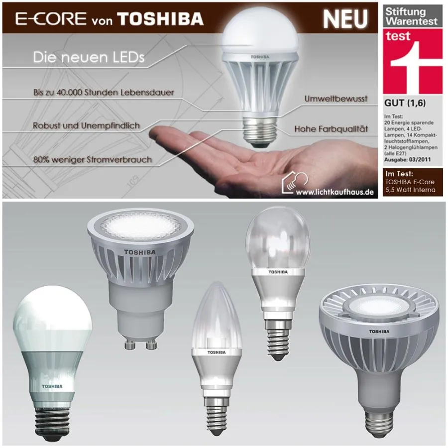 Toshiba E-Core LED Leuchtmittel bei Lichtkaufhaus.de