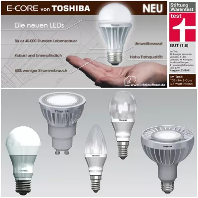 Bild: Testsieger Toshiba E-Core LED jetzt neu bei Lichtkaufhaus.de