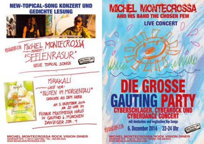 Bild: Michel Montecrossa mit ‘Seelenrasur‘ Akustik-Concert & ‘Die große Gauting Party‘ Concert am 5. und 6. Dezember