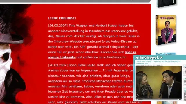 Bild: artmetropol.tv auf der Titelseite von Bastian Pastewka